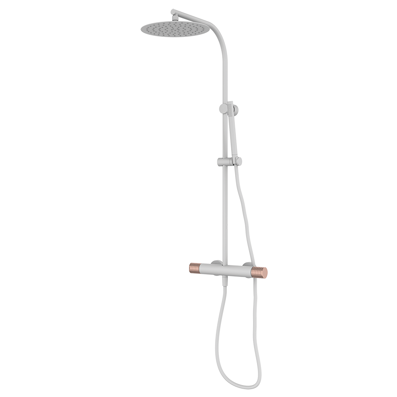 75499716 PREMIUM Белый смеситель для душа с колонкой Белая роза GRB MIXERS 