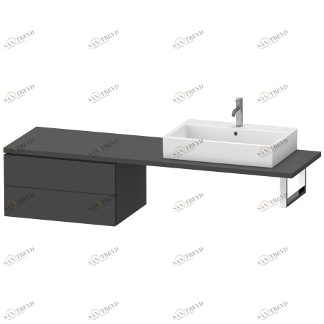 LC585904949 Шкафчик для консоли L-Cube #LC5859 720 x 547 мм Графит матовый, декор Duravit