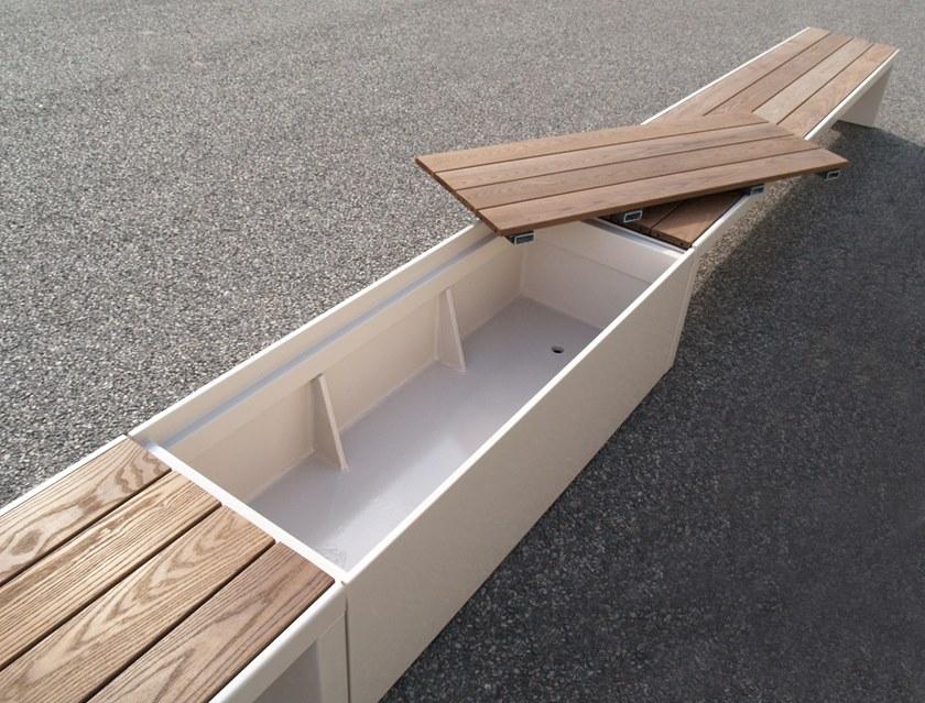 IMAGE'IN Скамья из фибробетона и дерева с контейнером sun-id-1432783 - Вид №2
