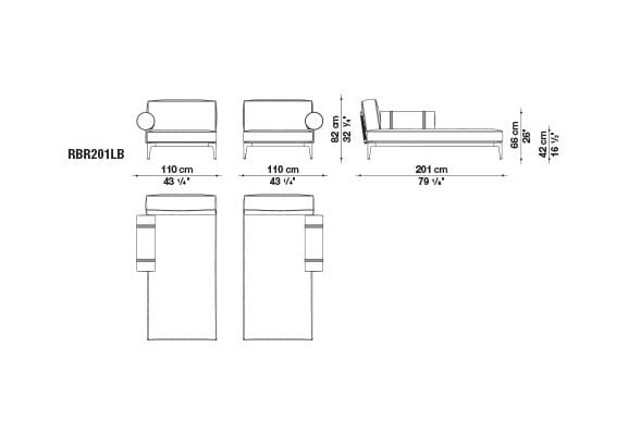 Ткань сад шезлонг B&B Italia Outdoor смородина ARCH-00129476 - Вид №22