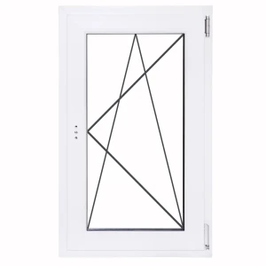 Пластиковое окно ПВХ Deceuninck одностворчатое 900x60мм (ВхШ) однокамерный стеклопакет правое поворотно-откидное белый