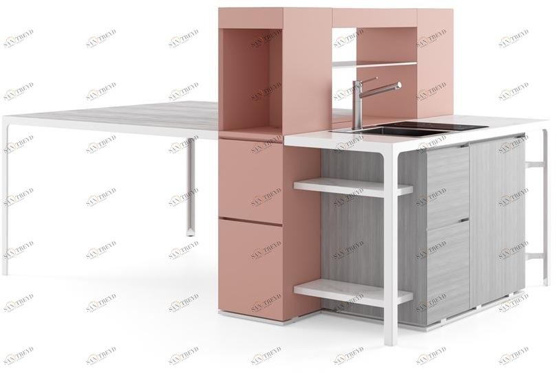 ESTEL GROUP Мини-кухня с полуостровом Isole h90-h105 sun-id-1369500