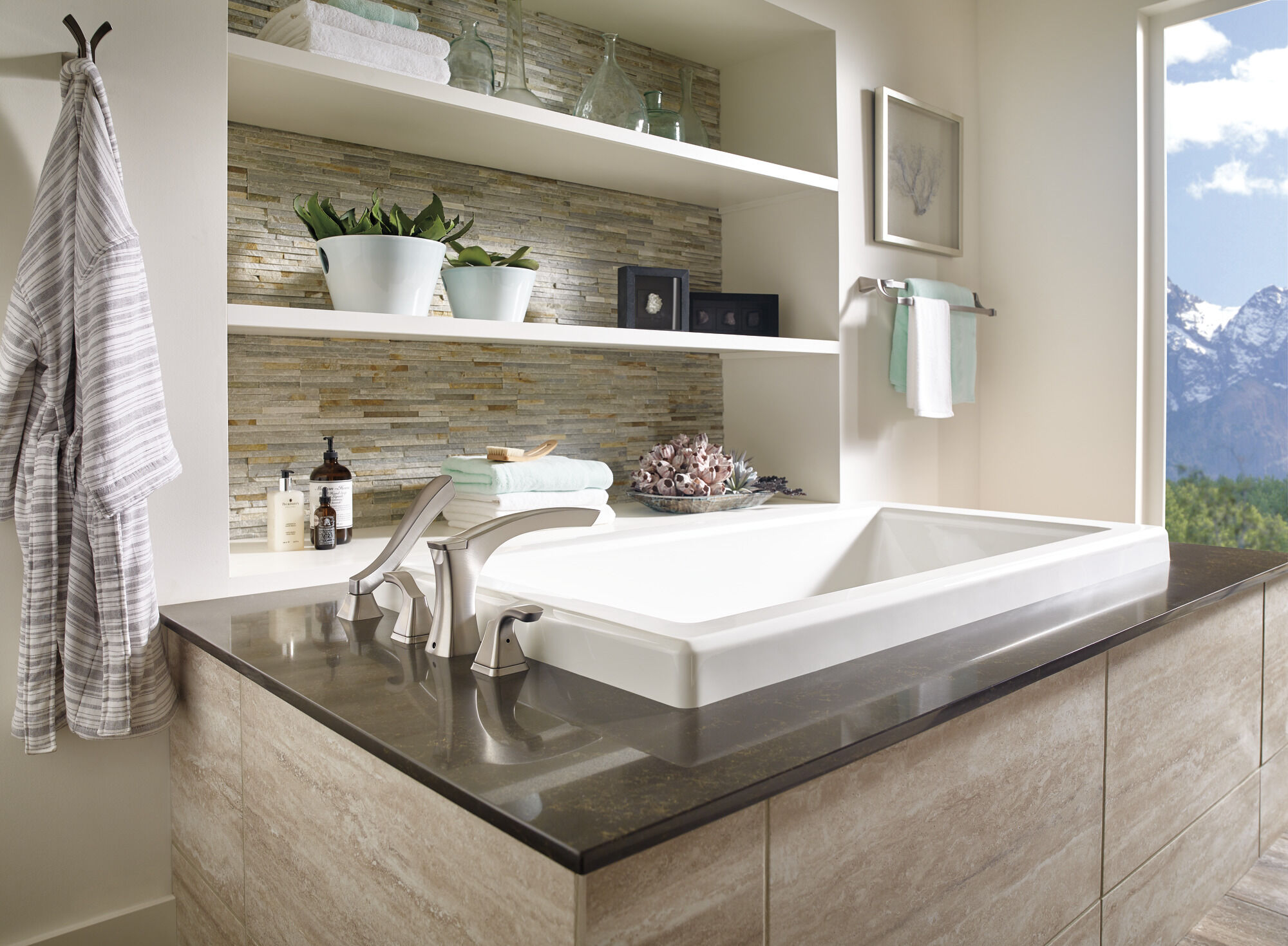 T4752-SS Римская ванна с ручным душем Delta Faucet Tesla Нержавеющая сталь - Вид №1