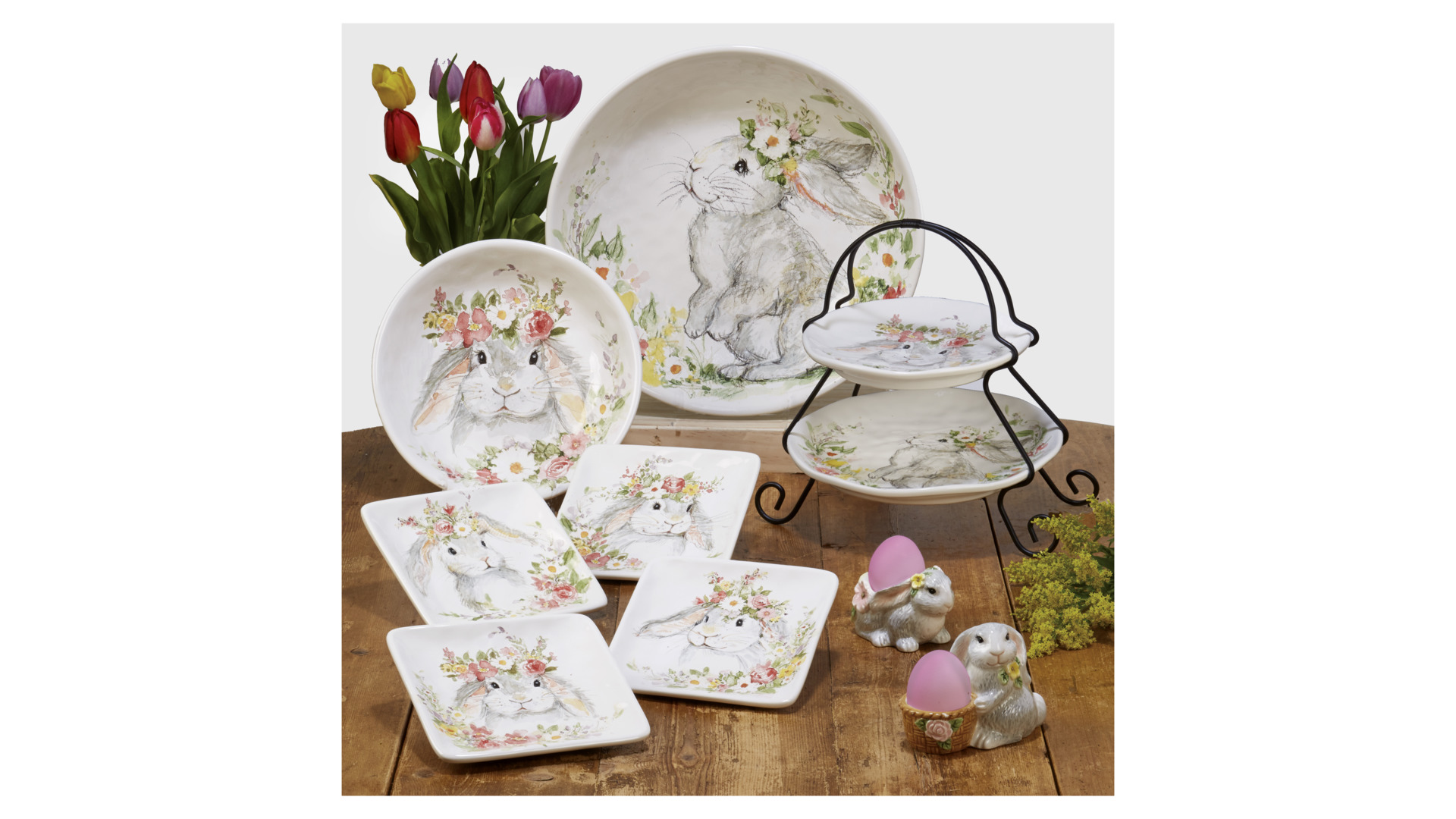 10648273 Certified International Блюдо двухъярусное Certified Int. Милый кролик 18см, 23см, керамика Керамика  - Вид №1
