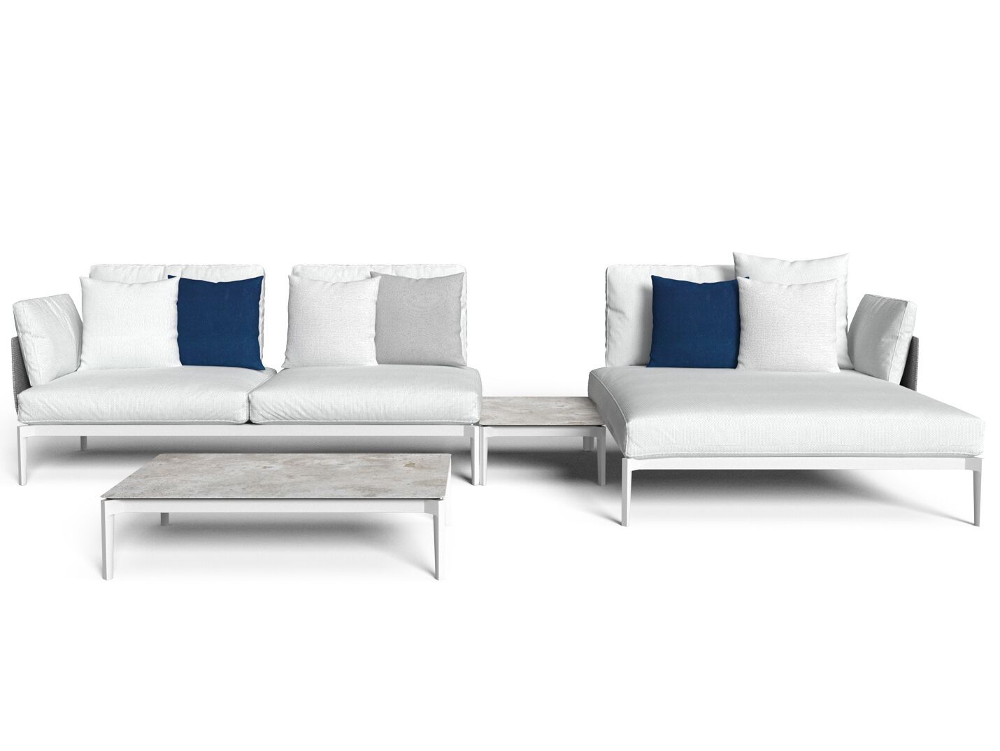 Угловой тканевый садовый диван с полуостровом Talenti Leaf ARCH-00080079