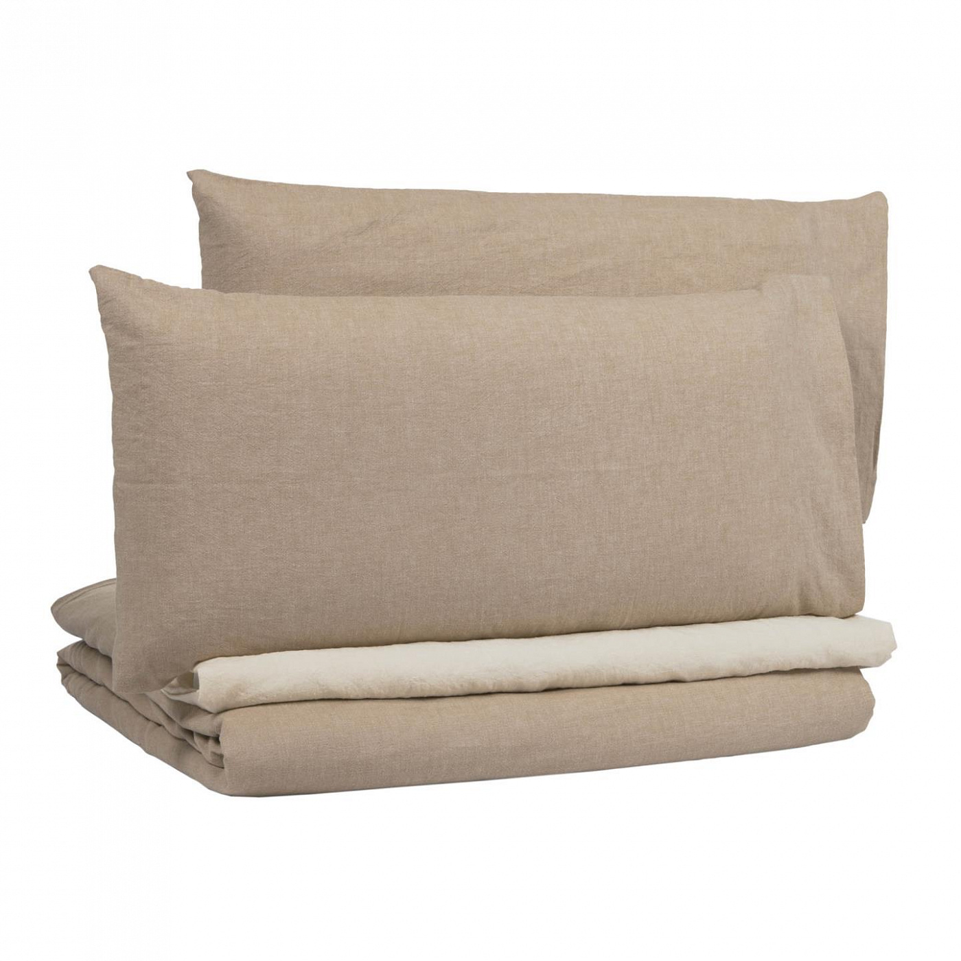 108850 Dileta duvet cover, sheet & pillowcase set in brown GOTS-certified cotton 145 x 190 cm La Forma 
