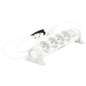 Удлинитель бытовой Legrand 4 розетки с заземлением 3х1.5 мм 1.5 м 3650 Вт цвет белый/серый