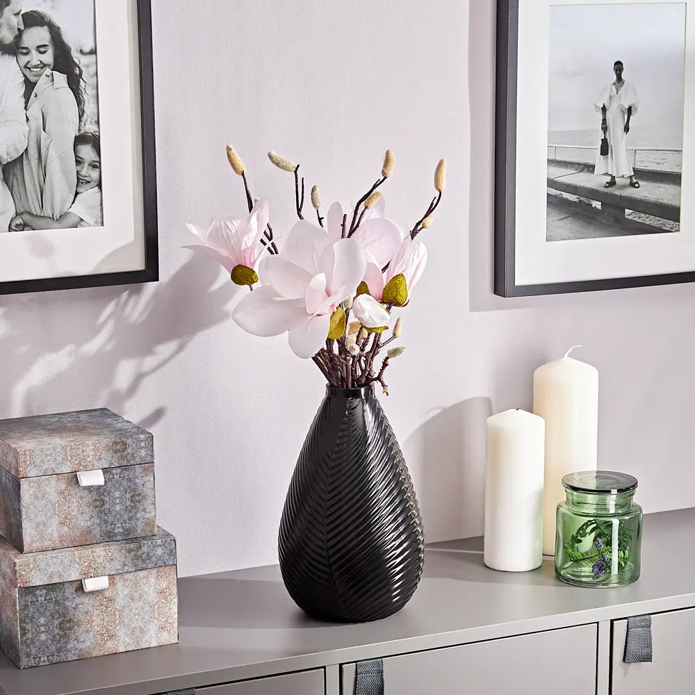 Ваза Evis Матильда Пять вечеров цвет черный глянец STLM-2077616