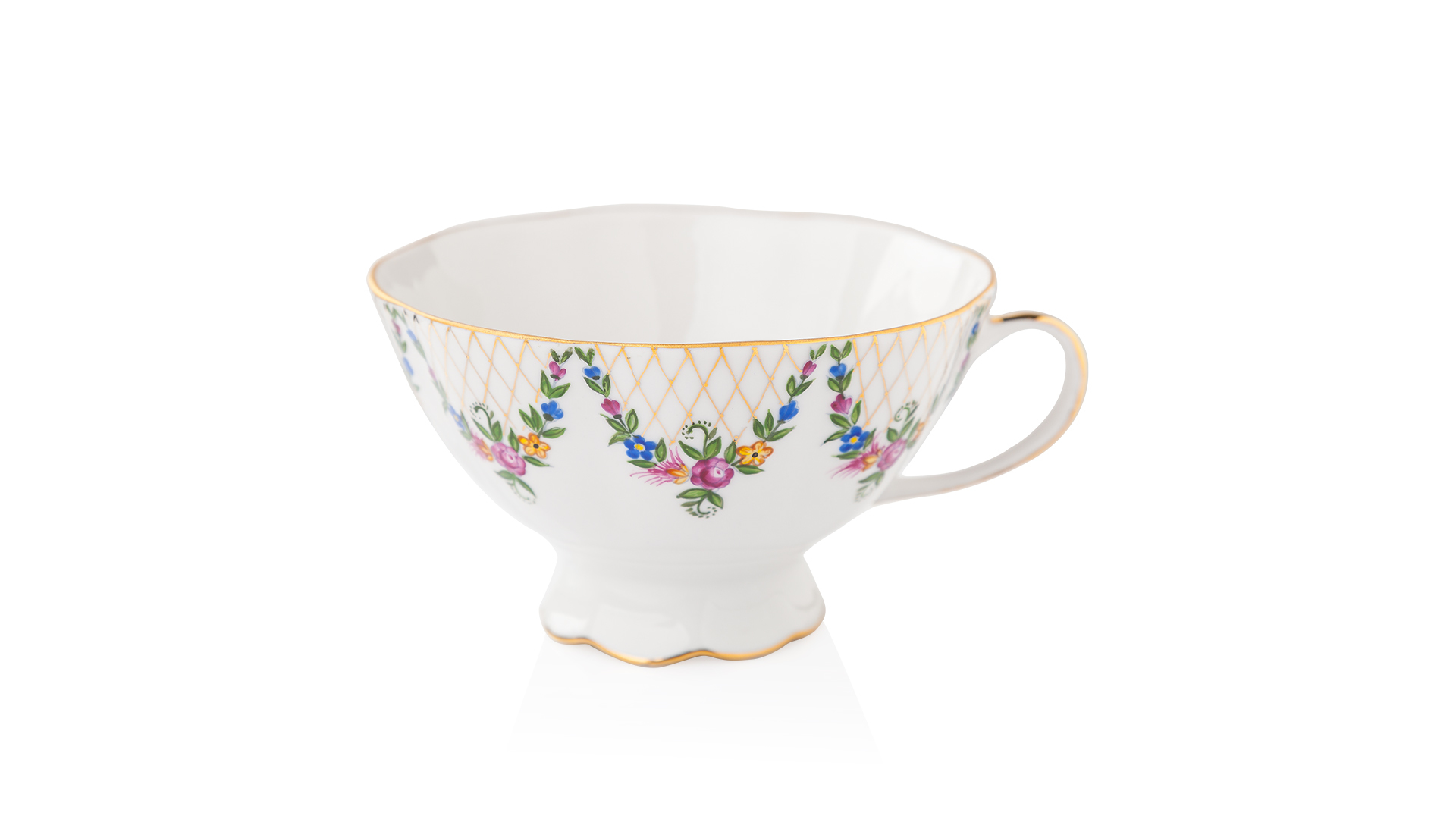 10617393 Мануфактуры Гарднеръ в Вербилках Чашка чайная с блюдцем "Восточная принцесса" "Английский сад" Фарфор, Керамика  - Вид №1