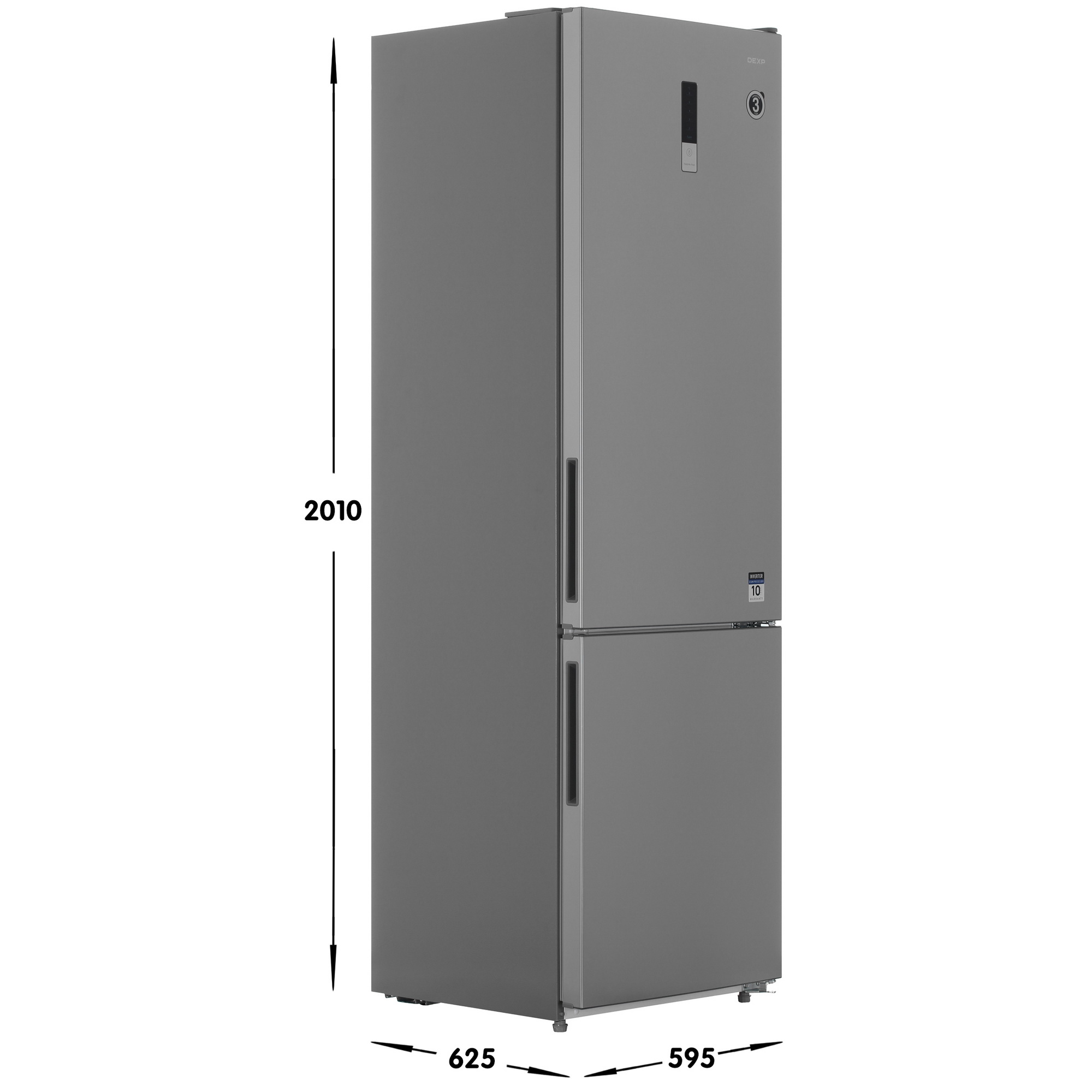 9263058 Холодильник с морозильником   DEXP B4-34AMA серебристый STDN-0122292 - Вид №6