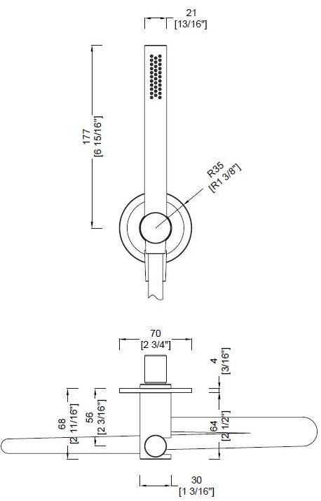 RIFRA Настенный ручной душ из нержавеющей стали с гибким  2200011/2  - Вид №2