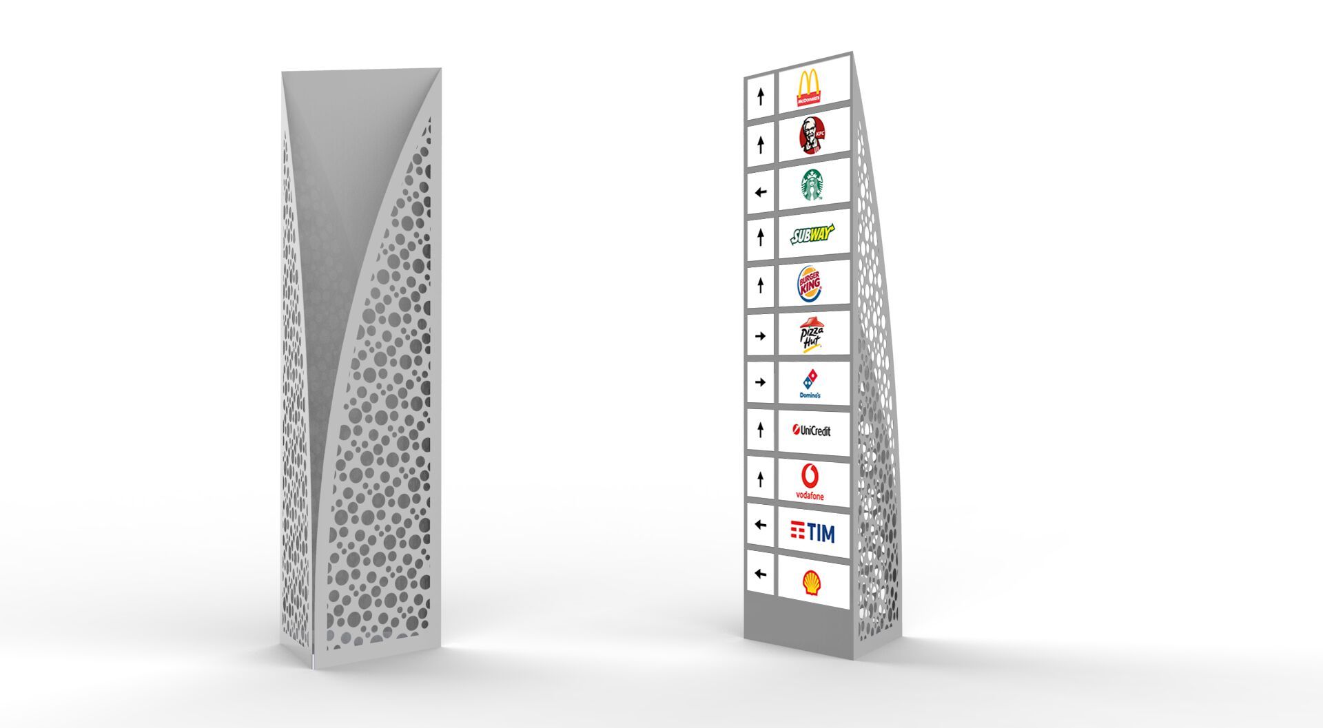 Стальной самонесущий односторонний тотем CITYSì FIZZ ARCH-00106141 - Вид №1