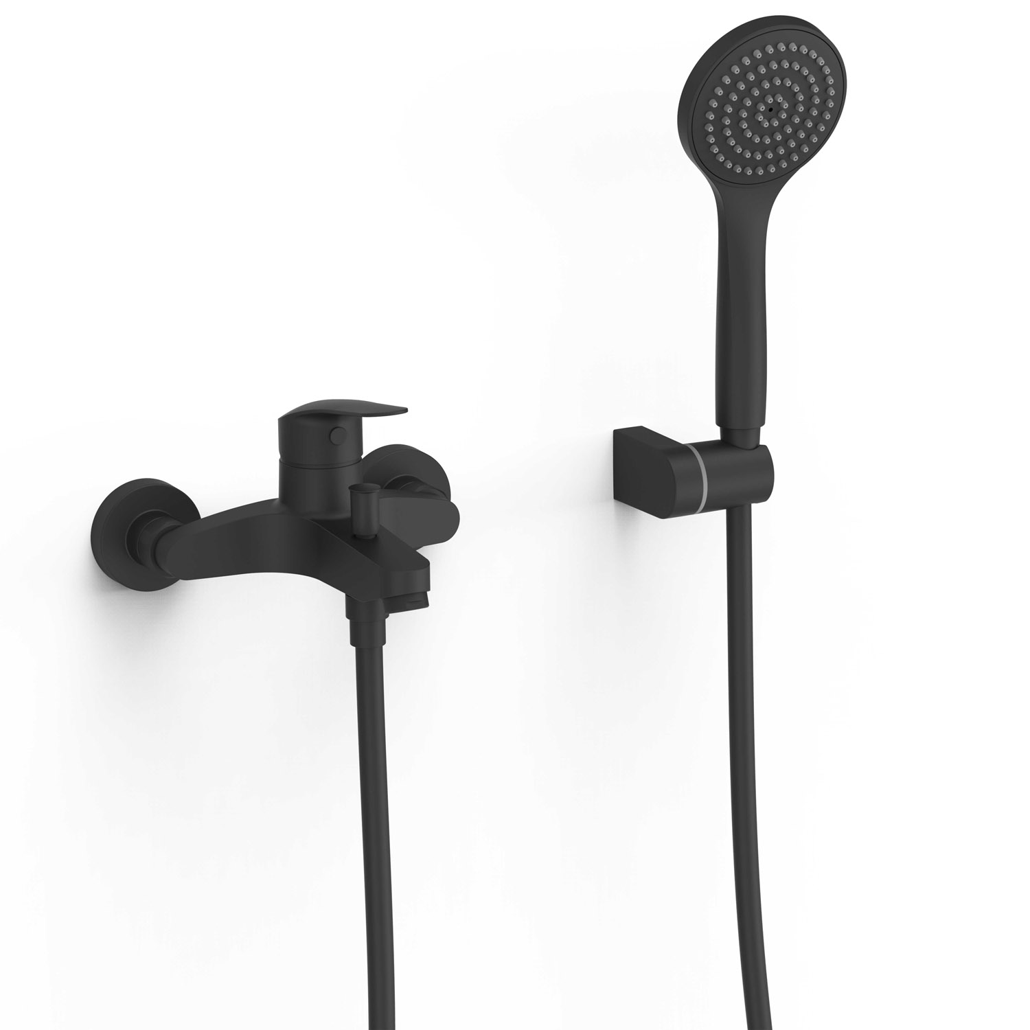 Настенный смеситель BASE PLUS с одной ручкой для ванны и душа-21617010NM TRES