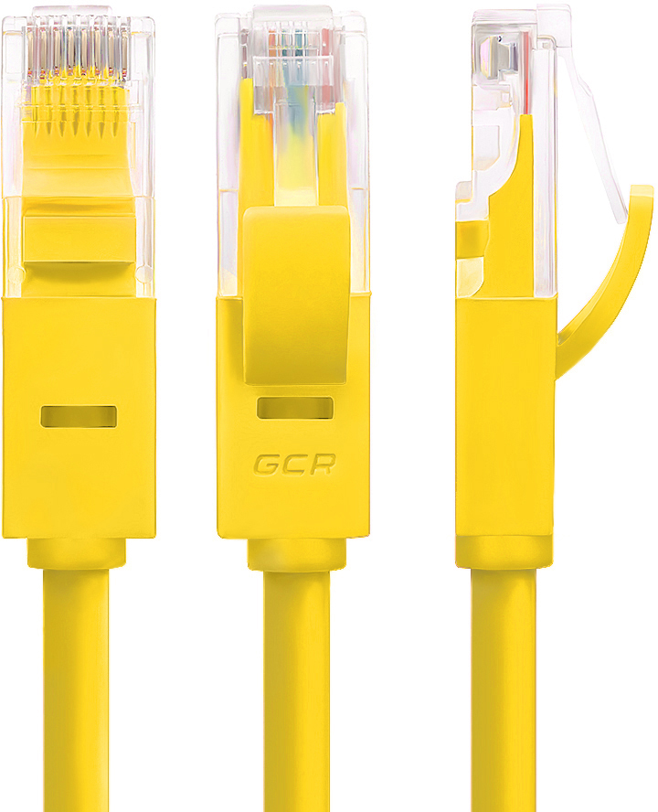 GCR-LNC02-30.0m патч-корд прямой 30.0m, utp кат.5e, желтый, позолоченные контакты, 24 awg, литой, ethernet high speed 1 гбит/с, rj45, t568b Greenconnect Santreyd  - Вид №3