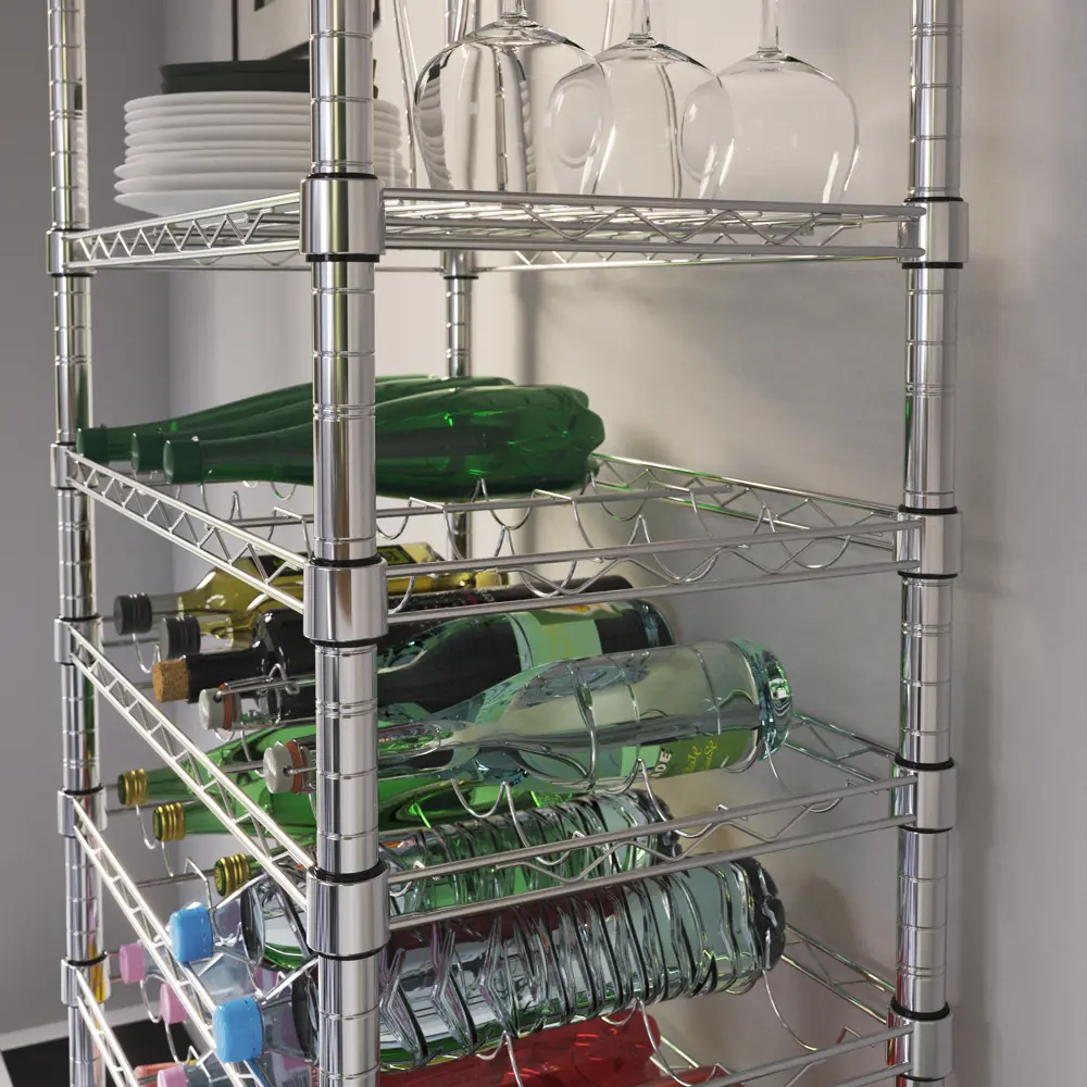 Spaceo Хромированная полка для бутылок 60×35 см 87890936 STLM-1082659 - Вид №5