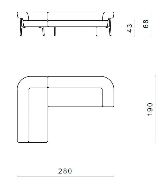 5-местный угловой диван GHIDINI1961 ARCH-00023391 - Вид №6