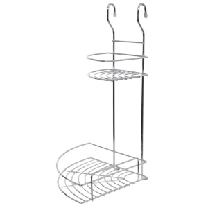 Полка угловая двухъярусная Delinia 23x23x44 см сталь цвет хром 18254990 STLM-2073540