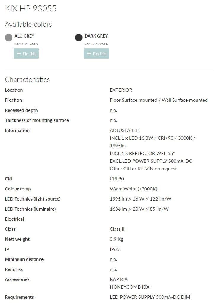 Регулируемый настенный светодиодный наружный прожектор Deltalight Kix ARCH-00072079 - Вид №12