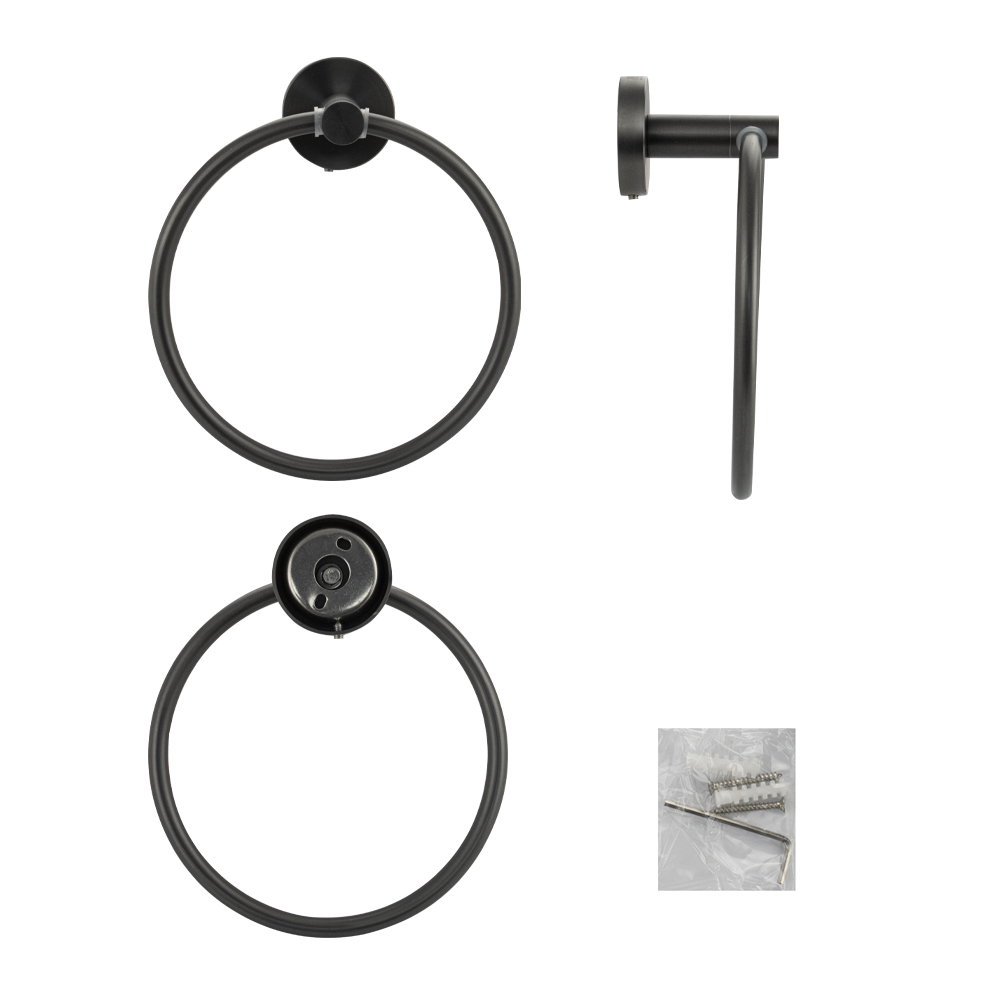 GFmark - Держатель полотенца круглый, в виде кольца, ГРАФИТ, код: 78147  - Вид №3