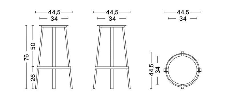 Стальной барный стул In Stock Hay ARCH-00094103 - Вид №3