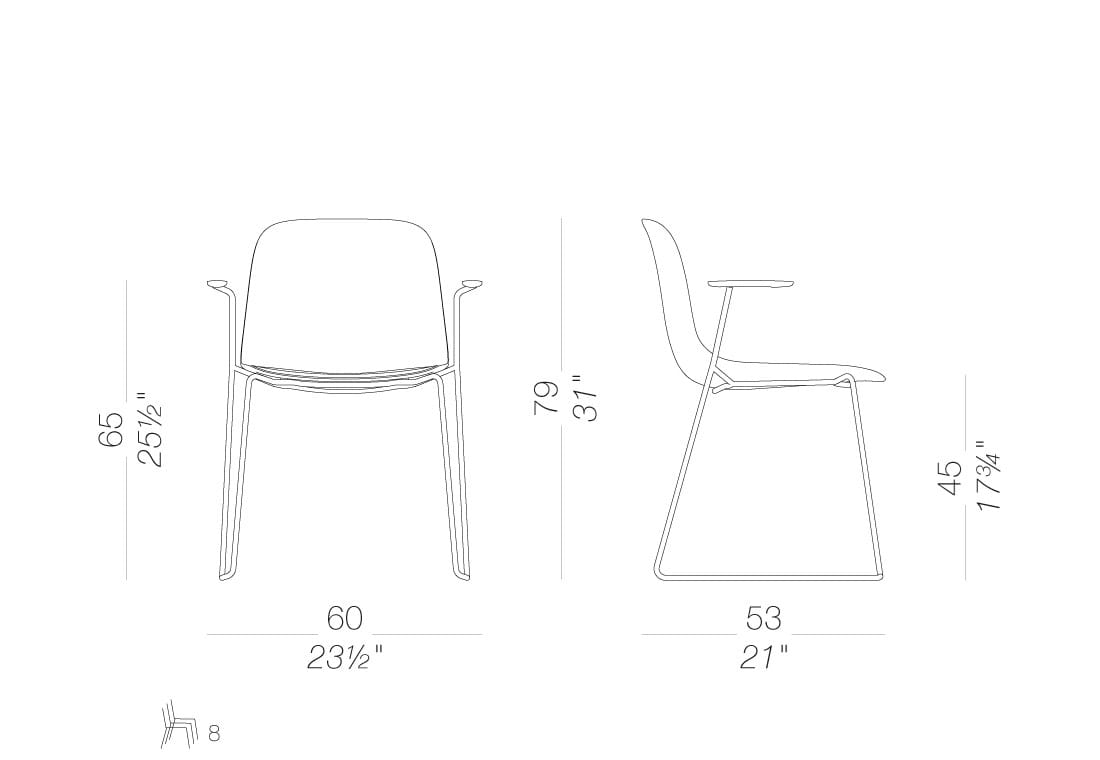 Штабелируемый стул из полипропилена с подлокотниками Lapalma SEELA ARCH-00073744 - Вид №2