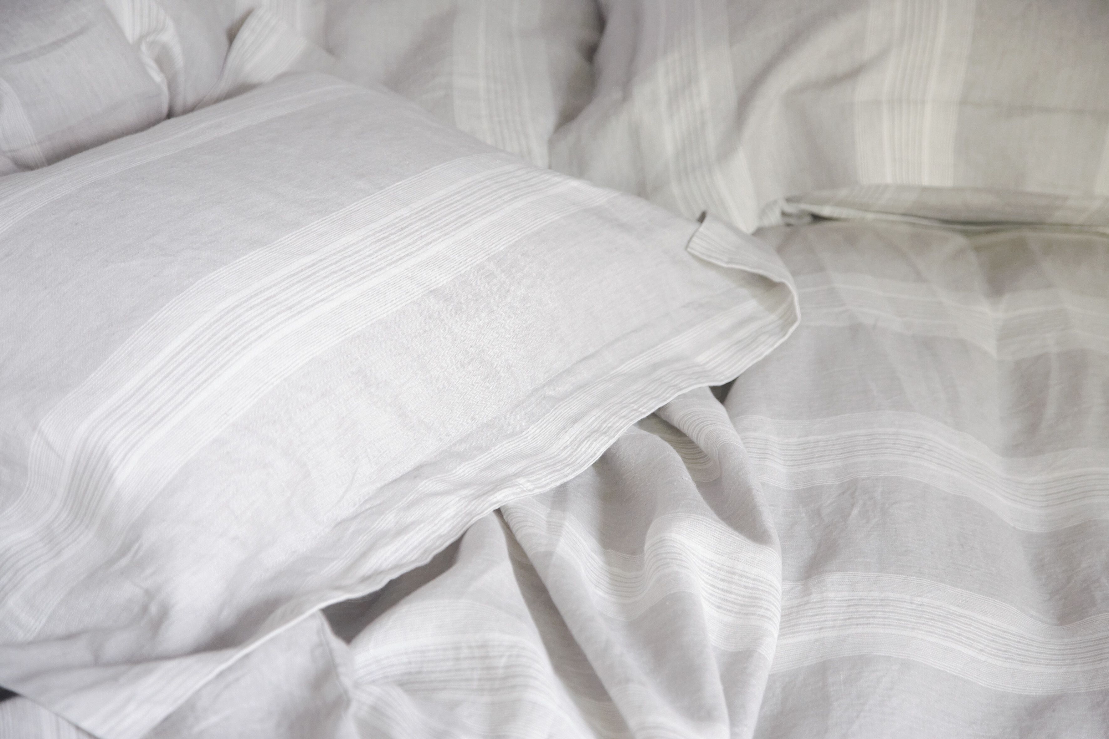 Льняная полосатая квадратная подушка Libeco Home Sisco ARCH-00144936