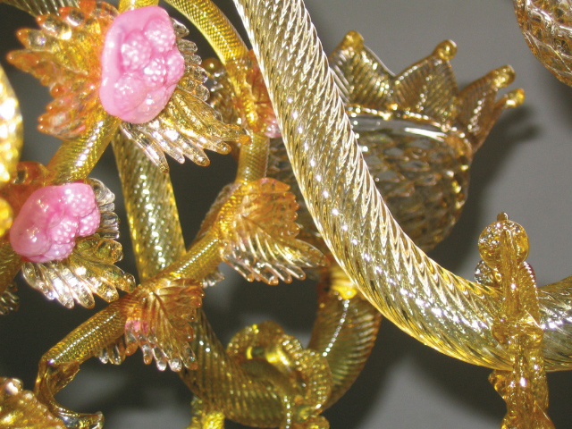 1118 ORIGINALMURANOGLASS Люстра Янтарная Роза - Ферро - муранское стекло OMG  см CLASSICO - Вид №1