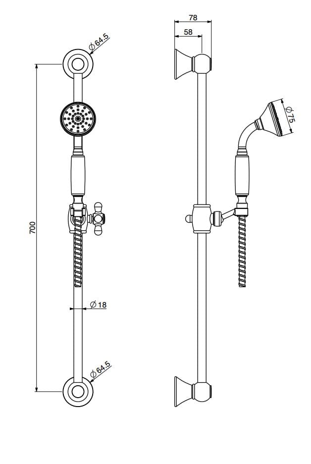 Подъемный стержень с ручным душем GATTONI TRD ARCH-00037741 - Вид №2