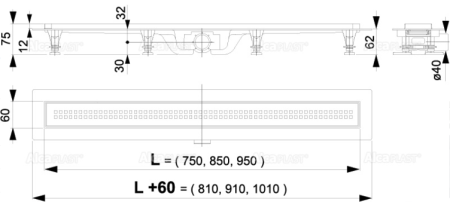 RPG18APZ9 RPG Душевой лоток 750 мм xx RPG PANEL RPG трап - Вид №1