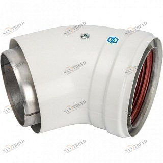 Угол дымохода STOUT DN80 45 градусов, утепленный SCA0080800045