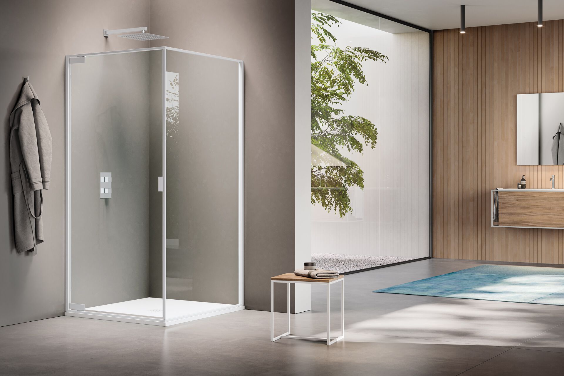 Поворотная поворотная дверь только для угла с фиксированной стеной Samo PYXIS ARCH-00054443 - Вид №5