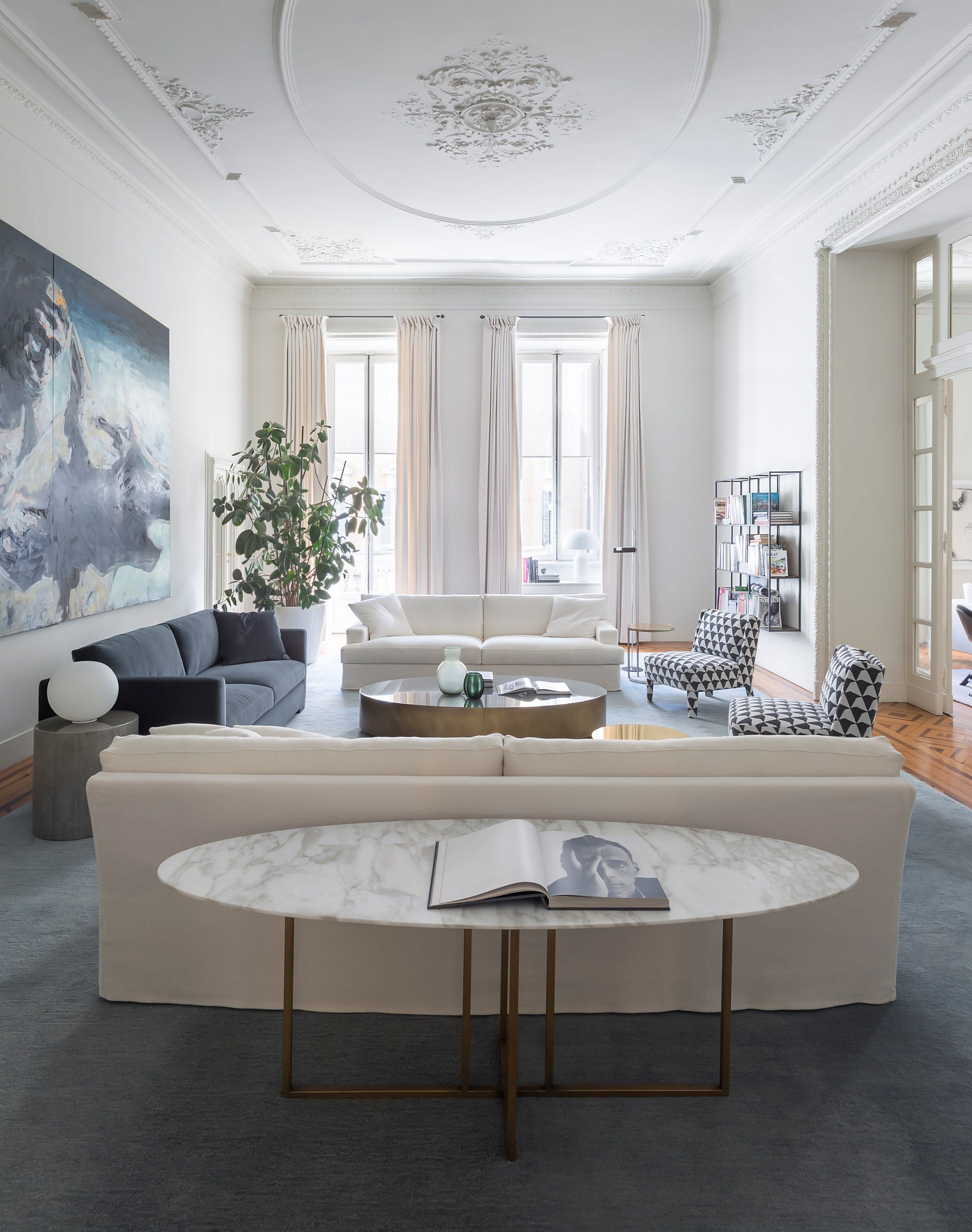 Овальный мраморный консольный стол Meridiani COLE ARCH-00066250 - Вид №2