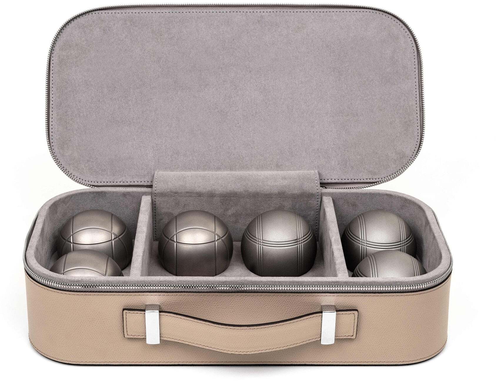 Набор для игры в петанк - 38,5X19XH9,5 см / зернистая кожа_верблюжья