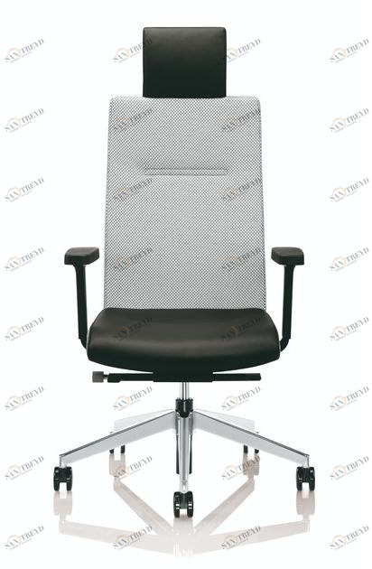 ZÜCO Поворотное офисное кресло из кожи и ткани с подголовником Cubo flex Cf 105