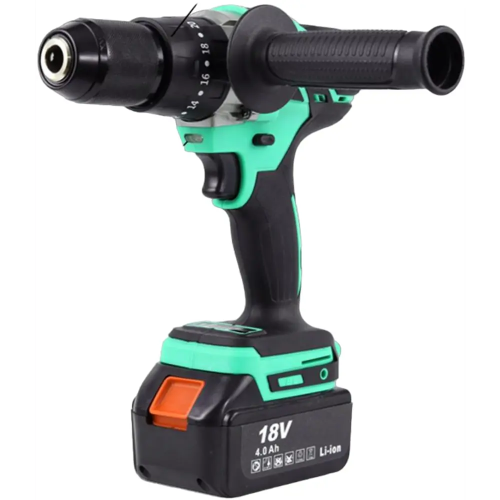 Дрель-шуруповерт аккумуляторная ударная бесщеточная Zitrek Green Impact 18V 063-4045, 18 В Li-ion 2x4 Ач STLM-2099082