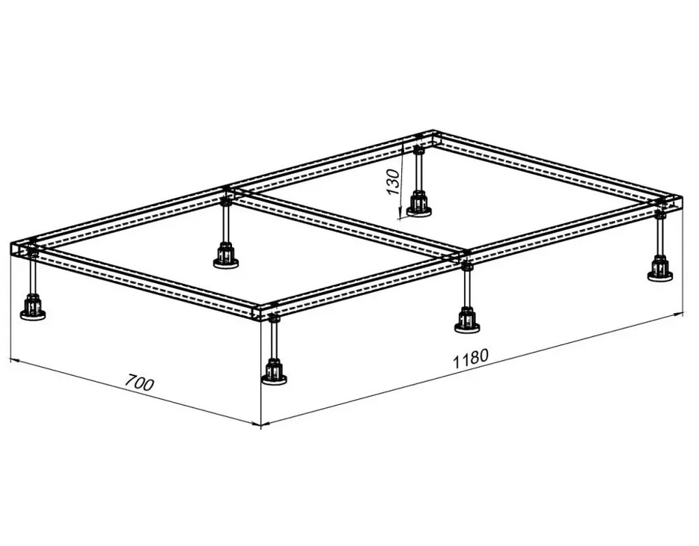 90764167 Каркас для поддона Aquanet 118x70 STLM-0975824