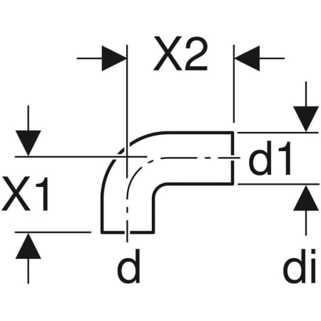 363.083.16.1 Соединительное колено Geberit PE 90°, под манжету Geberit  - Вид №2