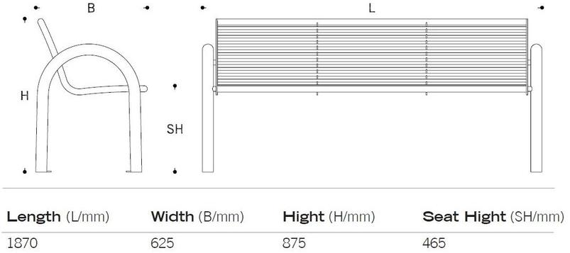 BENKERT BANKE Скамья из нержавеющей стали со спинкой Siardo sun-id-1350835 - Вид №5