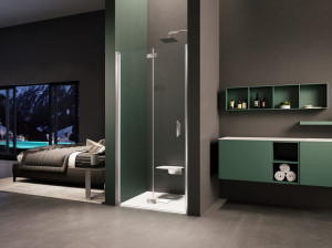 Стеклянная ниша душевая кабина с распашной дверью