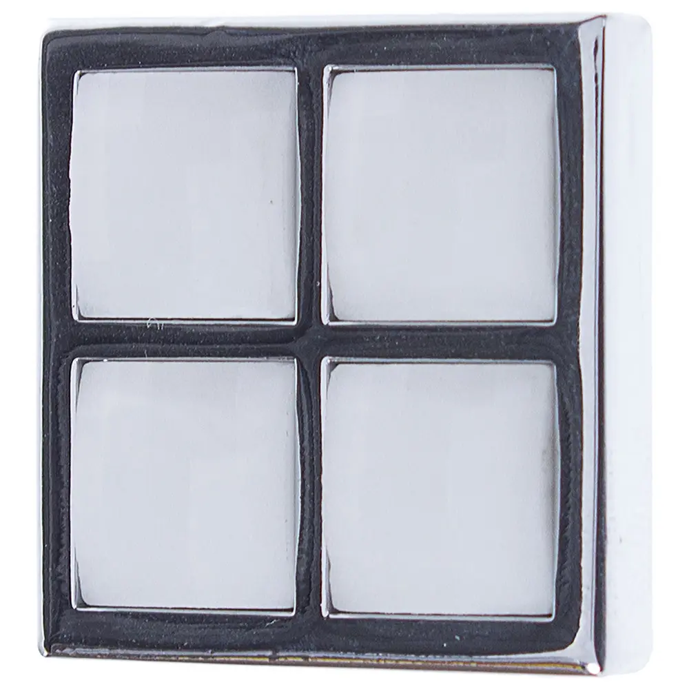 Мебельная ручка-кнопка RC411CP/CrW.4 металл цвет глянцевый хром BOYARD STLM-2175571