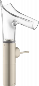 12114820 Смеситель для раковины 220, однорычажный, со стеклянным изливом, для умывальников, со сливным набором AXOR STARCK V