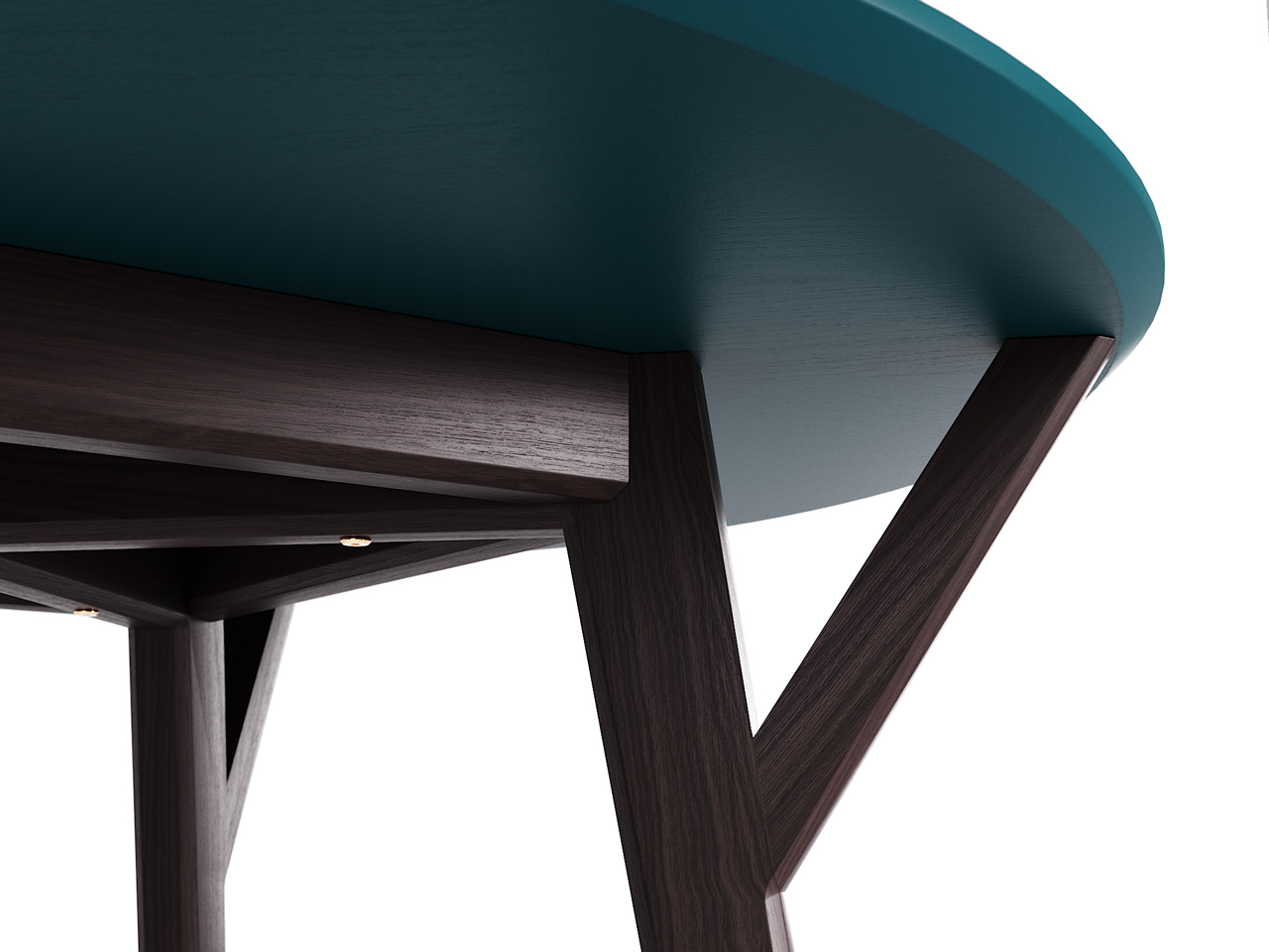 Обеденный стол круглый дуб венге, морская волна 102 см Circle THE IDEA  210014 Венге;черный  - Вид №1