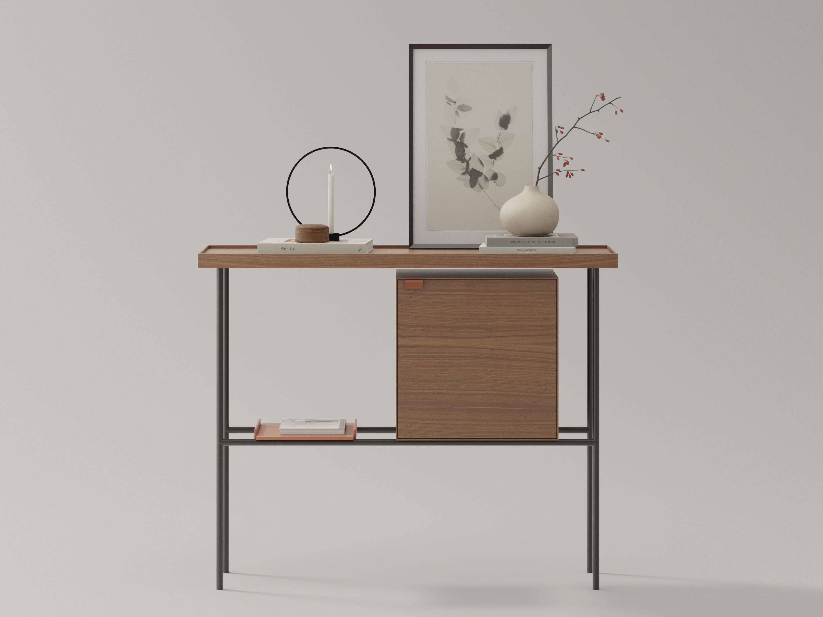 Прямоугольная консоль из дерева и металла с полками TREKU Kutxa ARCH-00152938 - Вид №1