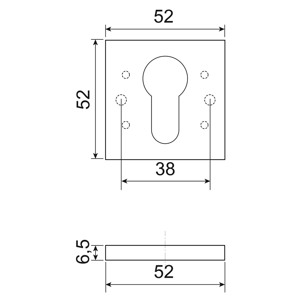 Накладка на замочную скважину Armex DP-C-30-P 52x52 мм цвет никель STLM-2191511 - Вид №4
