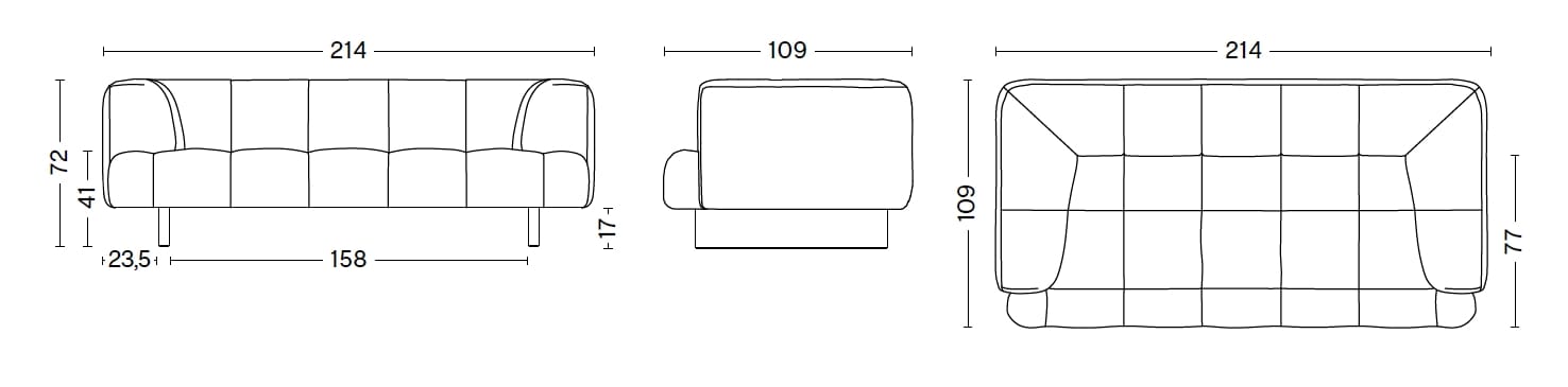 2-местный тканевый диван Hay Quilton Lift ARCH-00052473 - Вид №12