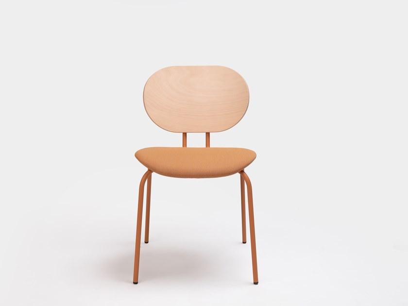 ONDARRETA Стул из стали и дерева со встроенной подушкой с открытой спинкой Hari sun-id-1426637 - Вид №1