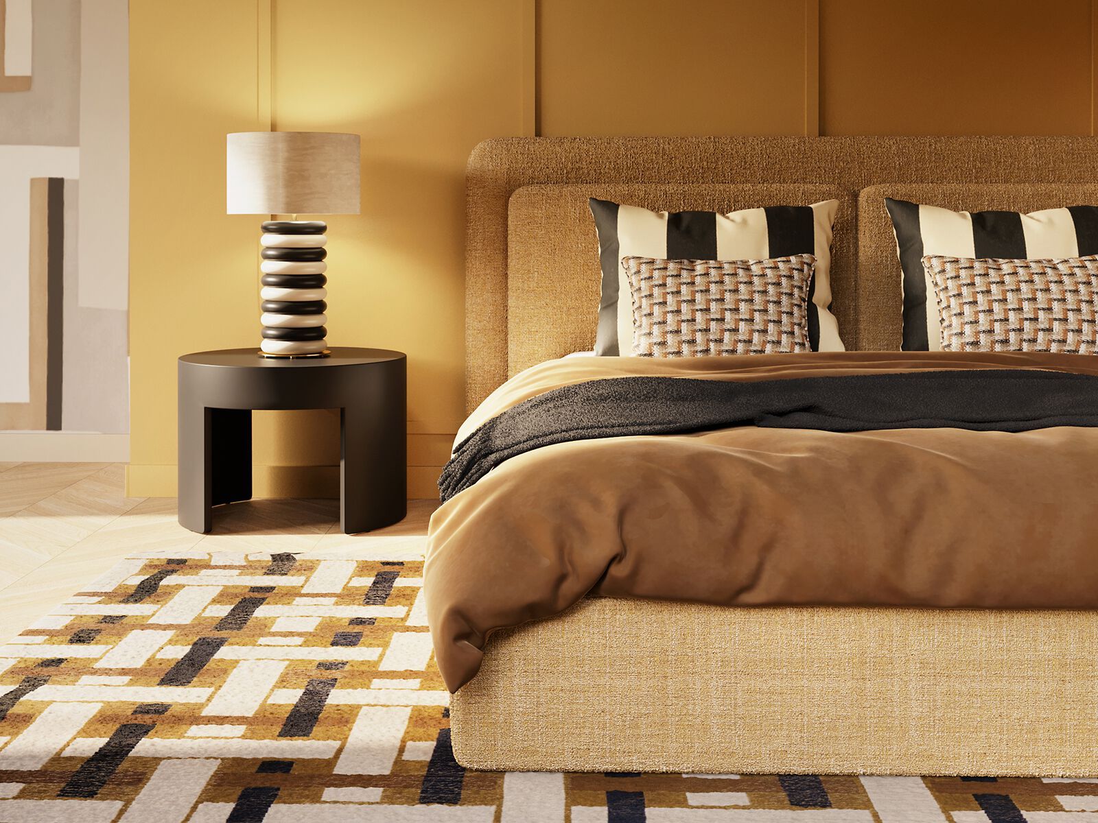 Деревянная круглая тумбочка ANA ROQUE INTERIORS ARCH-00095463