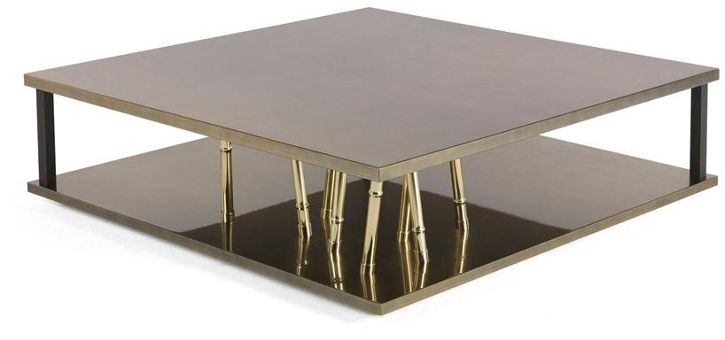 ETRO Home Interiors Низкий квадратный деревянный журнальный столик Taxila E.tax.231.a - Вид №1