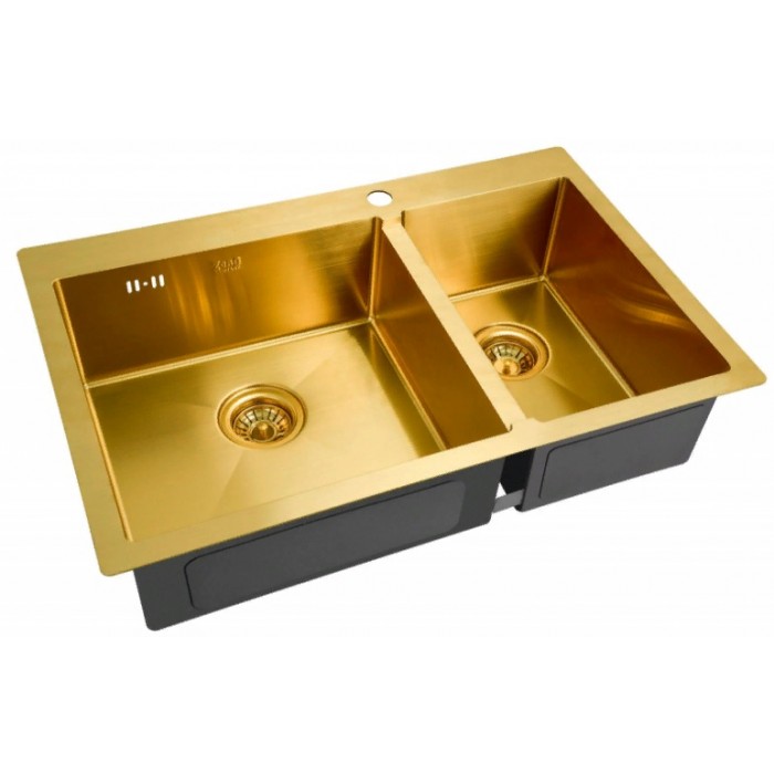 Мойка Zorg INOX-PVD 78-2-51L BRONZE, Zorg pvd 78-2-51L BRONZE Мойка кухонная прямоугольная Zorg  - Вид №1