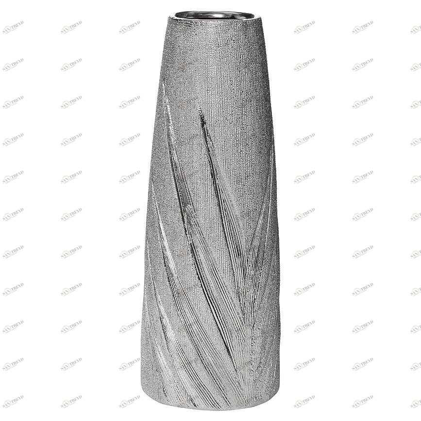 Ваза керамическая серая конус 30 см GARDA DECOR - 033940 Серый 